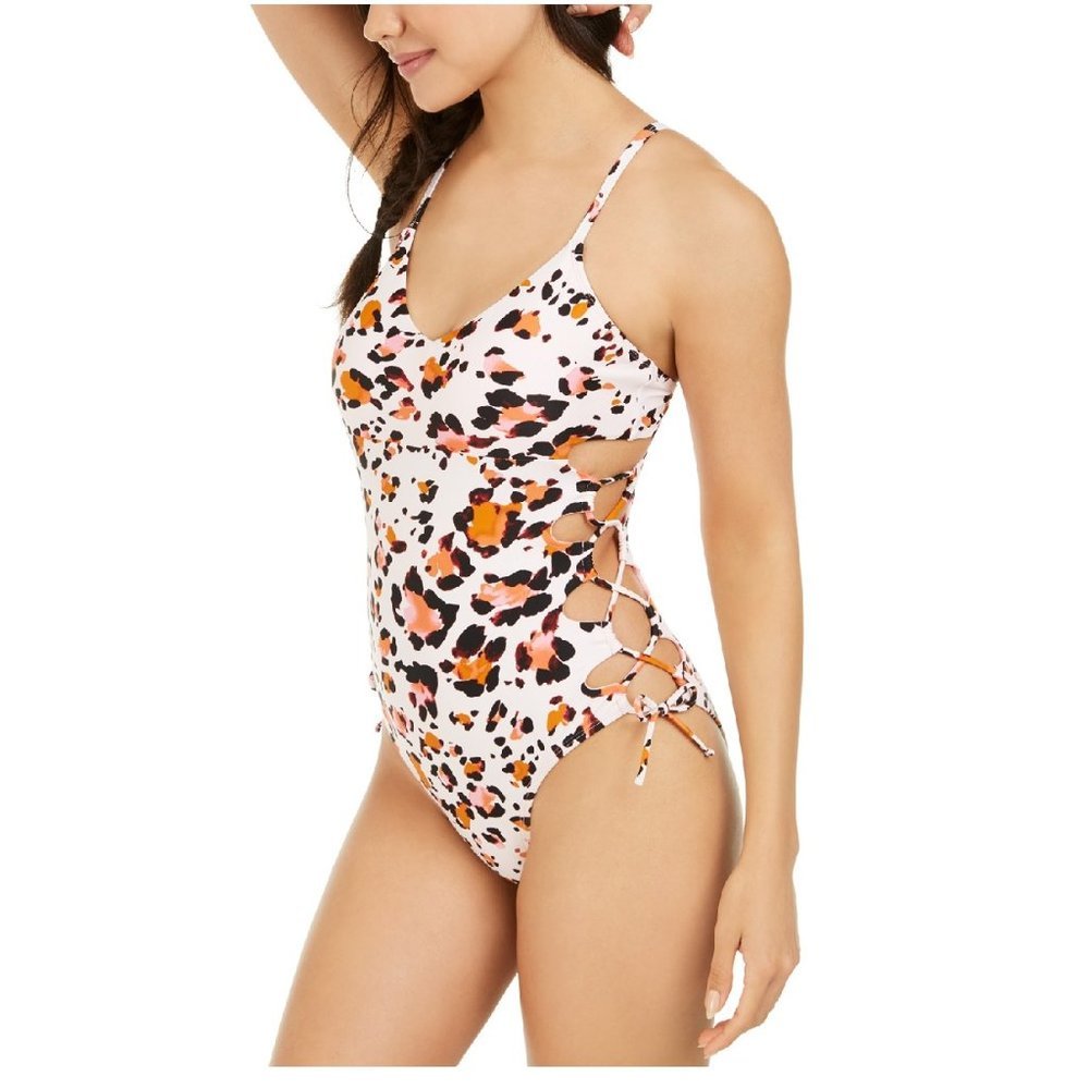 Hula Honey Juniors' Wild  Side-Lace Swimsuit